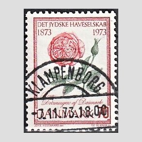 FRIM�RKER DANMARK | 1973 - AFA 546 - Jydske Haveselskab 100 �r - 70 �re rosa/gr�n/r�d - Pragt Stemplet Klampenborg
