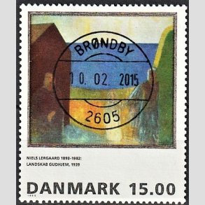 FRIMRKER DANMARK | 1995 - AFA 1100 - Niels Lergaard - 15,00 Kr. flerfarvet - Pragt Stemplet