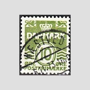 FRIM�RKER DANMARK | 1950 - AFA 318 - B�lgelinie 10 �re gr�n - Lux Stemplet