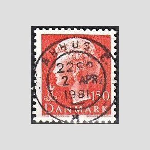 FRIMRKER DANMARK | 1981 - AFA 721 - Dronning Margrethe - 150 re orange - Pragt Stemplet