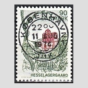 FRIM�RKER DANMARK | 1974 - AFA 569 - Landsdelsserie Fyn - 90 �re flerfarvet - Pragt Stemplet