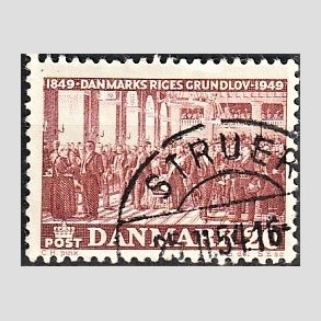 FRIM�RKER DANMARK | 1949 - AFA 315 - Grundloven 100 �r - 20 �re r�dbrun - Lux Stemplet