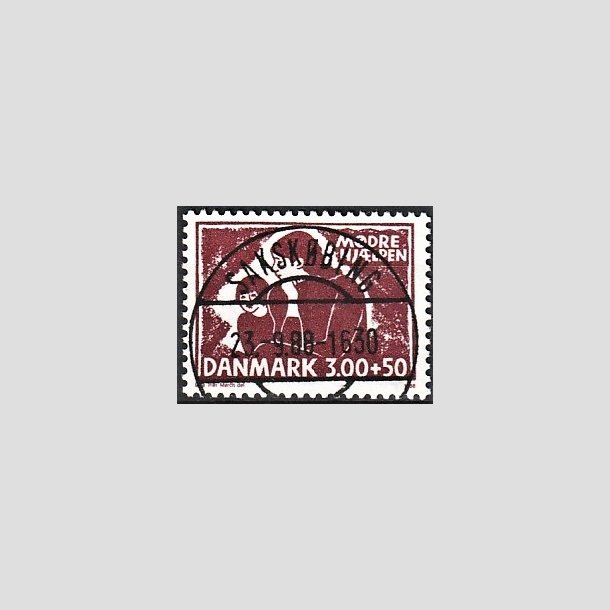 FRIMRKER DANMARK | 1988 - AFA 917 - Mdrehjlpen - 3,00 Kr. + 50 re rdbrun - Pragt Stemplet