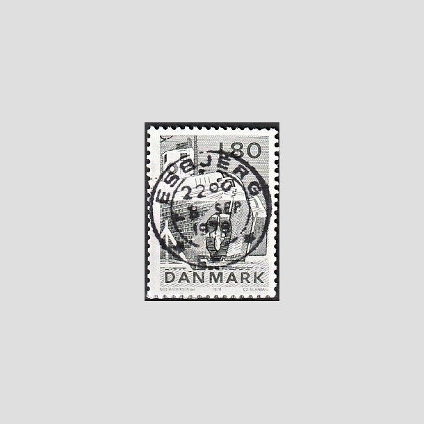 FRIMRKER DANMARK | 1978 - AFA 666 - Dansk fiskeri - 1,80 Kr. sortgrn - Pragt Stemplet