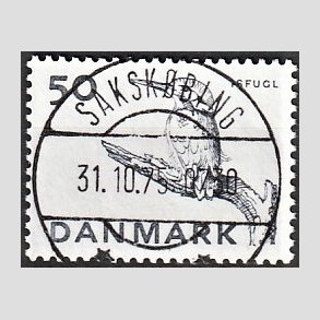 FRIM�RKER DANMARK | 1975 - AFA 601 - Truede dyr - 50 �re gr�bl� - Pragt Stemplet