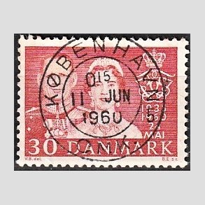 FRIM�RKER DANMARK | 1960 - AFA 384 - S�lvbryllup - 30 �re r�d - Pragt Stemplet K�benhavn