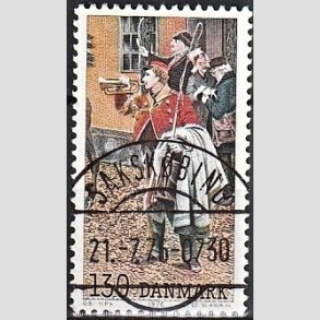 FRIM�RKER DANMARK | 1976 - AFA 624 - Hafnia 76, postillon - 130 �re flerfarvet - Pragt Stemplet