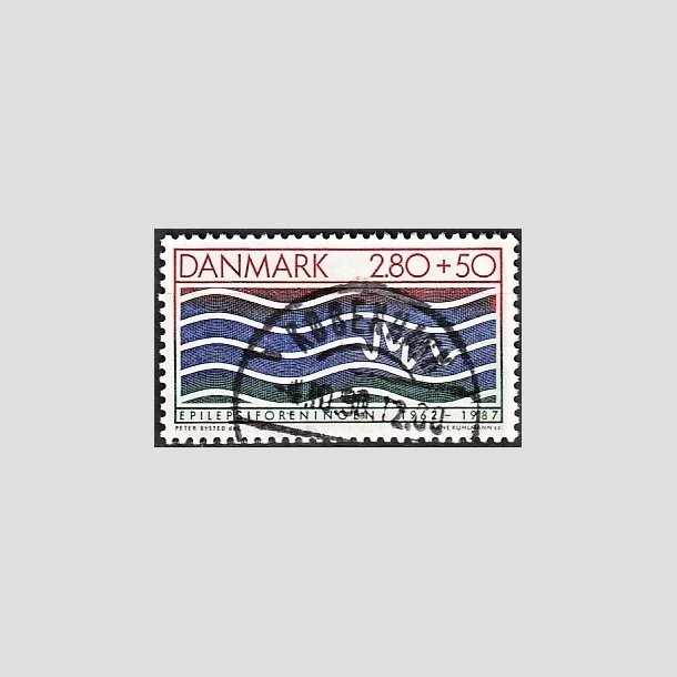 FRIMRKER DANMARK | 1987 - AFA 890 - Kunst - 2,80 Kr. + re brunrd/bl/grn - Lux Stemplet