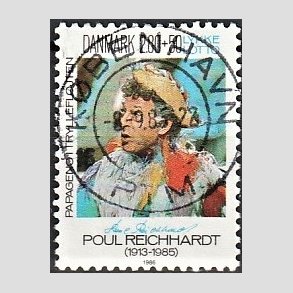 FRIMRKER DANMARK | 1986 - AFA 851 - Poul Richard - 2,80 Kr. + 50 re flerfarvet - Pragt Stemplet