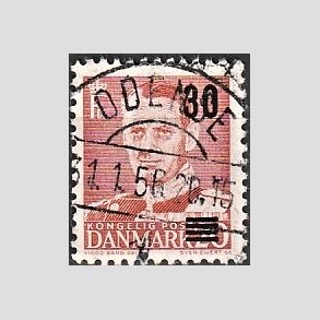 FRIMRKER DANMARK | 1955 - AFA 363 - Provisorier - 30/20 re rd - Pragt Stemplet