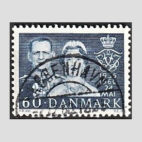 FRIM�RKER DANMARK | 1960 - AFA 385 - S�lvbryllup - 60 �re bl� - Lux Stemplet 