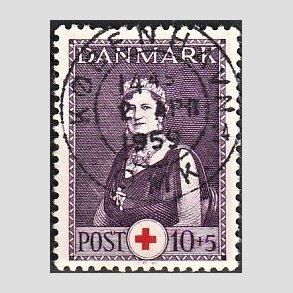 FRIMRKER DANMARK | 1939 - AFA 252 - Dronning Alexandrine Rde Kors - 10 + 5 re violet/rd - Pragt Stemplet
