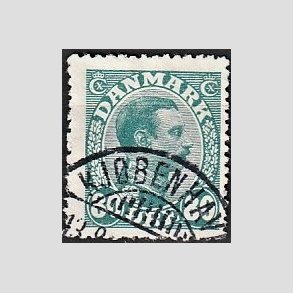 FRIMRKER DANMARK | 1915 - AFA 84 - Chr. X 80 re blgrn - Lux Stemplet 