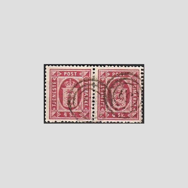 FRIMRKER DANMARK | 1871 - AFA 2 - 4 Skilling rosa i par - Stemplet