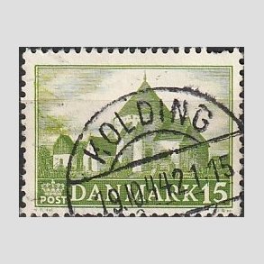 FRIM�RKER DANMARK | 1944 - AFA 286 - Landsbykirker - 15 �re gr�n - Pragt Stemplet