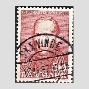 FRIM�RKER DANMARK | 1966 - AFA 444 - Christen Kold - 50 �re brunr�d - Pragt Stemplet