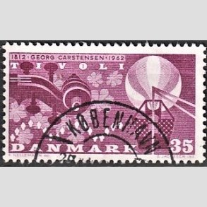 FRIM�RKER DANMARK | 1962 - AFA 410 - Georg Carstensen Tivoli - 35 �re r�dviolet - Pragt Stemplet