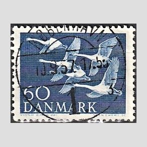FRIM�RKER DANMARK | 1956 - AFA 368 - Nordens svaner - 60 �re bl� - Lux Stemplet