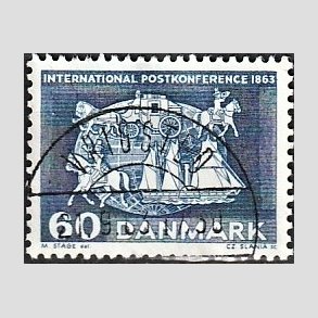 FRIM�RKER DANMARK | 1963 - AFA 417 - Postkonference - 60 �re bl� - Pragt Stemplet 