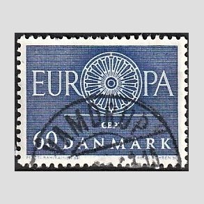 FRIM�RKER DANMARK | 1960 - AFA 389 - CEPT - 60 �re bl� - Pragt Stemplet