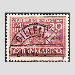 FRIM�RKER DANMARK | 1941 - AFA 271 - Vitus Bering 20 �re r�d - Lux Stemplet Gilleleje