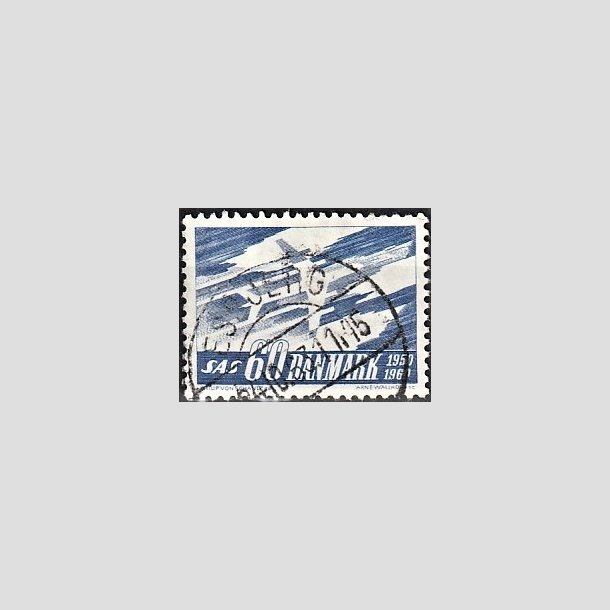 FRIMRKER DANMARK | 1961 - AFA 391 - SAS 10 rs jubilum - 60 re bl - Lux Stemplet