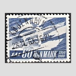 FRIM�RKER DANMARK | 1961 - AFA 391 - SAS 10 �rs jubil�um - 60 �re bl� - Lux Stemplet