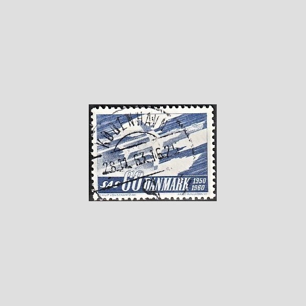 FRIMRKER DANMARK | 1961 - AFA 391 - SAS 10 rs jubilum - 60 re bl - Lux Stemplet