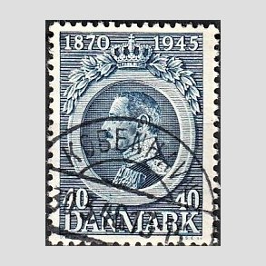FRIM�RKER DANMARK | 1945 - AFA 292 - Chr. X 75 �r 40 �re bl� - Pragt Stemplet