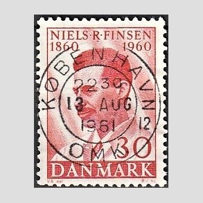 FRIM�RKER DANMARK | 1960 - AFA 387 - Niels R. Finsen - 30 �re r�d - Pragt Stemplet K�benhavn