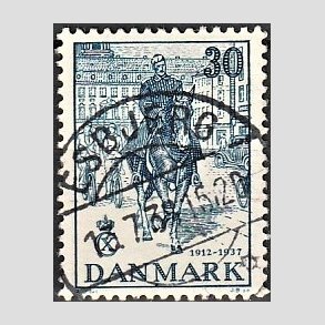 FRIM�RKER DANMARK | 1937 - AFA 242 - Chr. X 25 �re jubil�um 30 �re bl� - Lux Stemplet Esbjerg