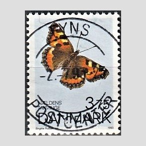 FRIM�RKER DANMARK | 1993 - AFA 1037 - Sommerfugle - 3,75 Kr. flerfarvet - Pragt Stemplet