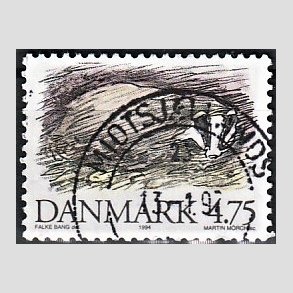 FRIM�RKER DANMARK | 1994 - AFA 1077 - Truede danske dyr - 4,75 Kr. Gr�vling - Pragt Stemplet