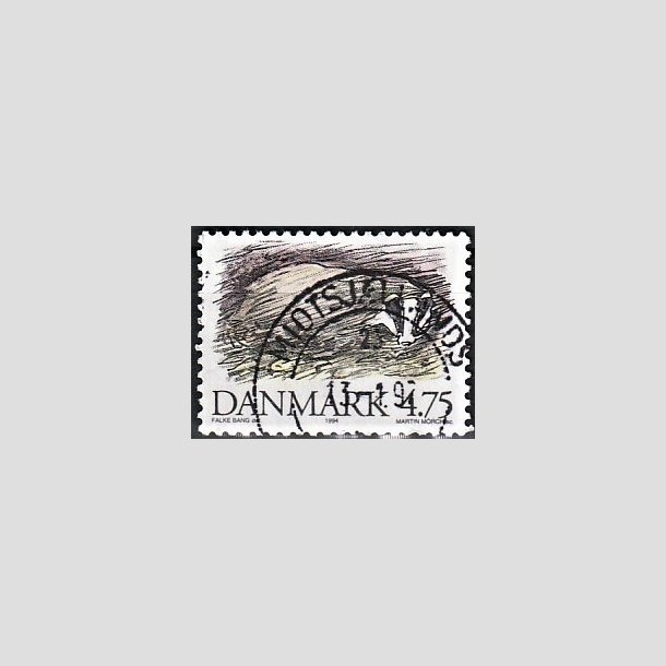 FRIMRKER DANMARK | 1994 - AFA 1077 - Truede danske dyr - 4,75 Kr. Grvling - Pragt Stemplet