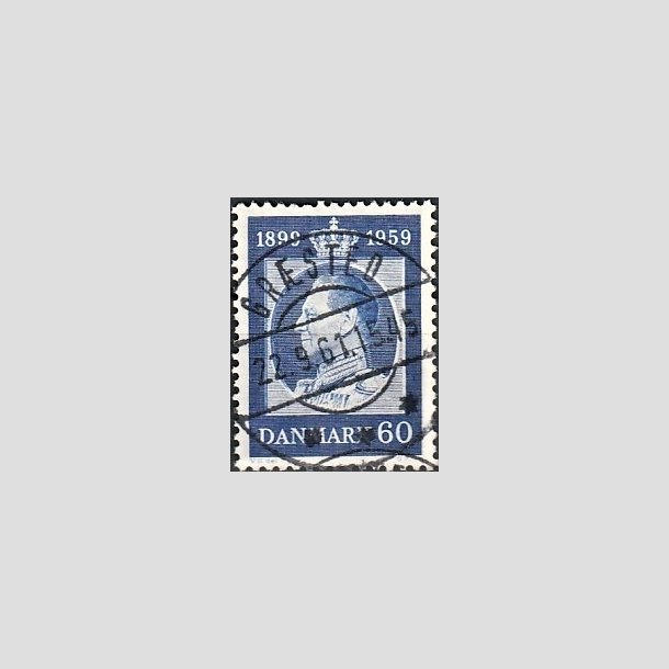 FRIMRKER DANMARK | 1959 - AFA 376 - Frederik IX 60 r - 60 re bl - Pragt Stemplet Grsted