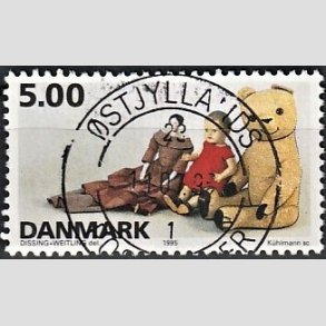 FRIM�RKER DANMARK | 1995 - AFA 1104 - Dansk leget�j - 5,00 Kr. flerfarvet - Pragt Stemplet