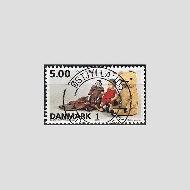 FRIMRKER DANMARK | 1995 - AFA 1104 - Dansk legetj - 5,00 Kr. flerfarvet - Pragt Stemplet