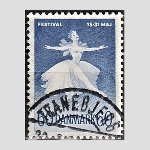 FRIM�RKER DANMARK | 1962 - AFA 406 - Ballet og musik - 60 �re bl� - Pragt Stemplet
