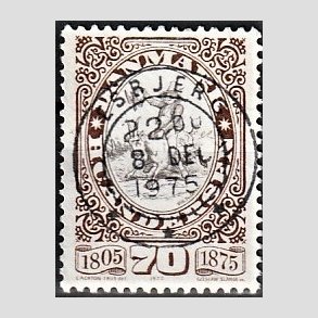 FRIM�RKER DANMARK | 1975 - AFA 594 - H.C Andersen - 70 �re brun/gr� - Pragt Stemplet