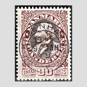 FRIM�RKER DANMARK | 1975 - AFA 595 - H.C Andersen - 90 �re r�d/brun - Pragt Stemplet K�benhavn