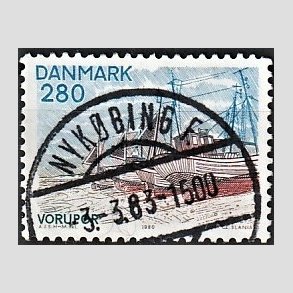 FRIM�RKER DANMARK | 1980 - AFA 703 - Jylland nord for Limfjorden - 280 �re flerfarvet - Pragt Stemplet