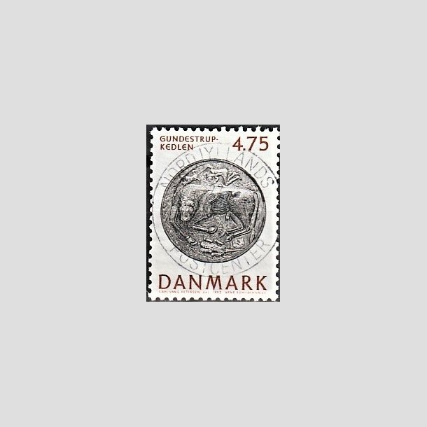 FRIMRKER DANMARK | 1992 - AFA 1009 - Nationalmuseets samlinger - 4,75 Kr. rd/sort - Lux Stemplet