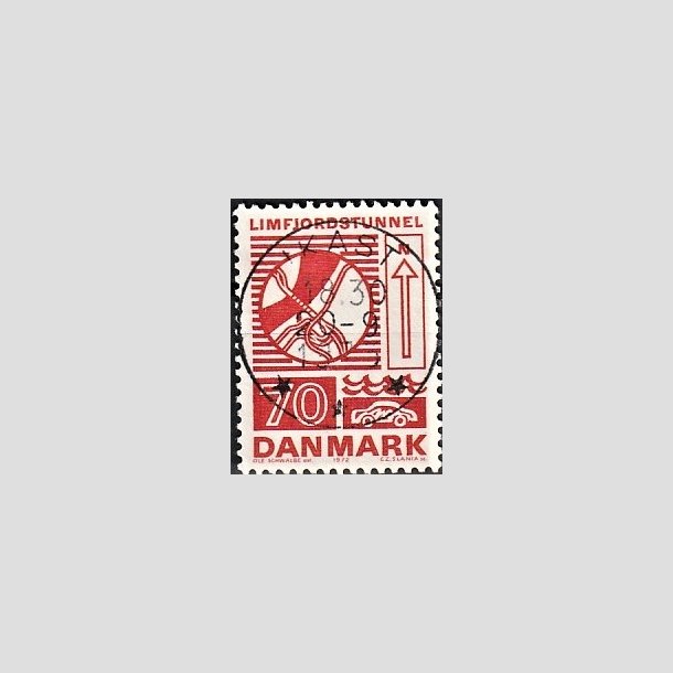 FRIMRKER DANMARK | 1972 - AFA 536 - Trafiktekniske anlg - 70 re rd - Pragt Stemplet Ikast