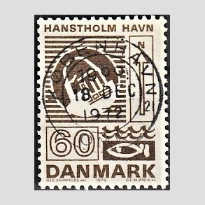 FRIM�RKER DANMARK | 1972 - AFA 535 - Trafiktekniske anl�g - 60 �re brun - Pragt Stemplet