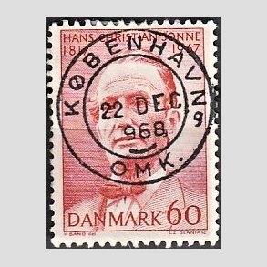 FRIM�RKER DANMARK | 1967 - AFA 466 - Chr. Sonne - 60 �re r�d - Pragt Stemplet 