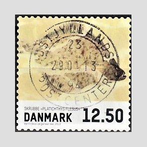 FRIM�RKER DANMARK | 2013 - AFA 1728 - Fisk - 12,50 Kr. skrubbe - Pragt Stemplet