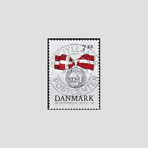 FRIMRKER DANMARK | 2015 - AFA 1814 - Danske ordener - 7,00 Kr. flerfarvet - Pragt Stemplet