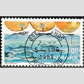 FRIM�RKER DANMARK | 1992 - AFA 1021 - Natur, Milj� og udvikling - 5,00 Kr. flerfarvet - Pragt Stemplet