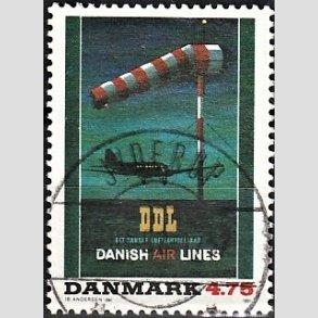 FRIM�RKER DANMARK | 1991 - AFA 1001 - Dansk Plakatkunst - 4,75 Kr. flerfarvet - Pragt Stemplet Jyderup