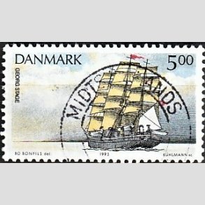 FRIM�RKER DANMARK | 1993 - AFA 1047 - Sejlskibe - 5,00 Kr. flerfarvet - Lux Stemplet